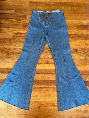 SO Lace Up Flare Jeans 9/29W Light Wash Bell Bottoms Y2K Boho